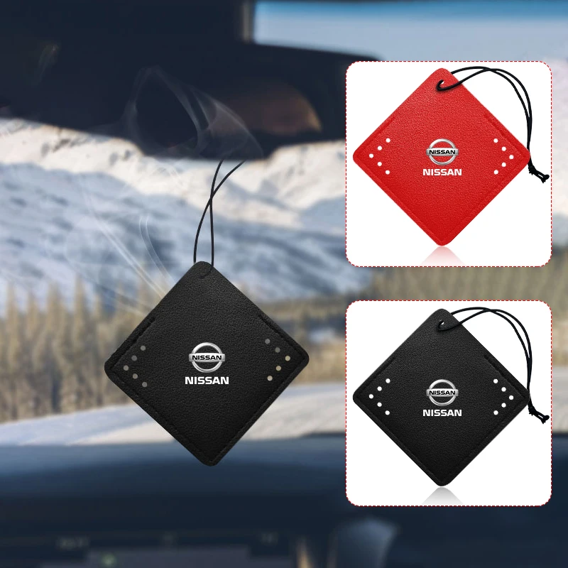For Nissan X-trail Qashqai Note Juke Sentra Patrol Navara Car Aromatherapy Diffuser Necklace Fresh Air Suede Pendant 6 Scents