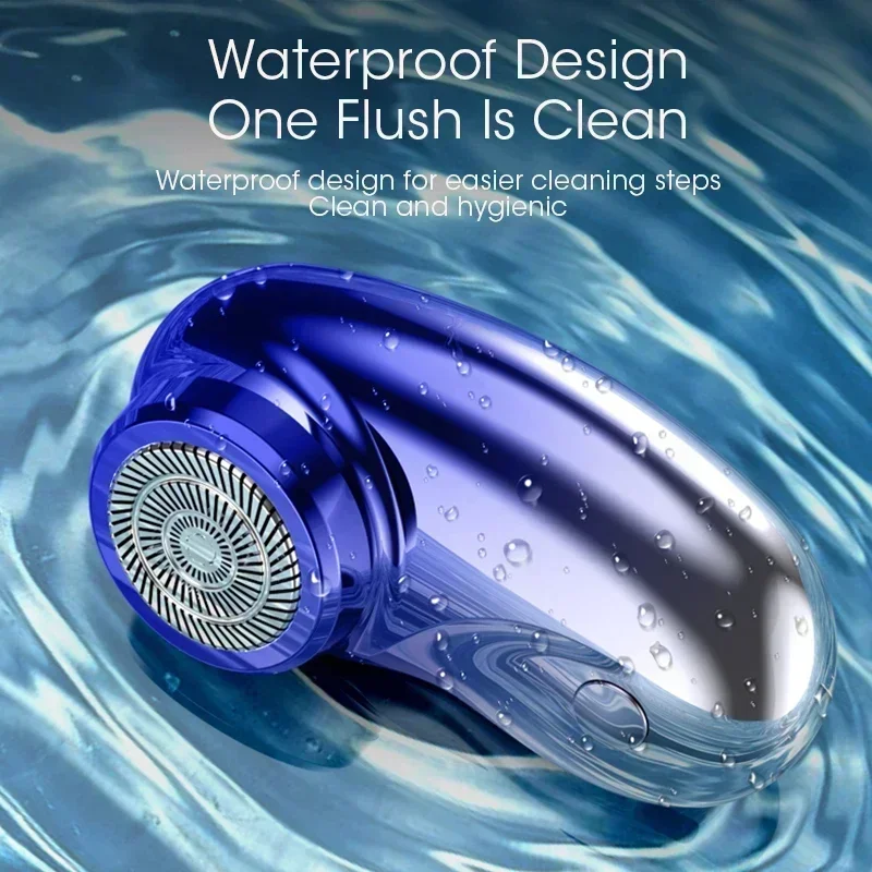 Портативная быстрая USB перезаряжаемая водонепроницаемая электробритва, триммер для бороды с умным дисплеем мощности, моющаяся для домашних путешествий