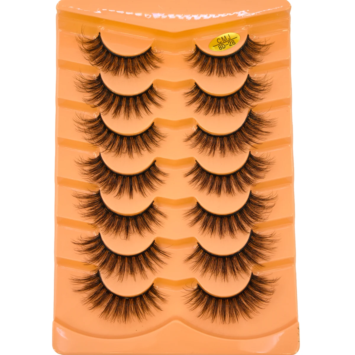 رموش عين القطة ثلاثية الأبعاد رموش صناعية طبيعية D حليقة رقيق لينة عبر 7 أزواج رموش مانغا Wispy رموش تمديد طبيعية ماكياج #3