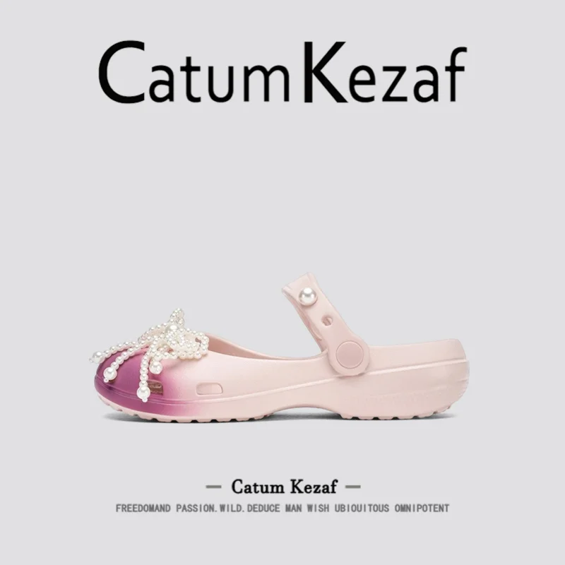 pink-purple-gradient-catumkezaf-mary-jane-head-cover-slippers-women's-outdoor-fashion-ballet-hole-shoes-casual-style-eva-inne