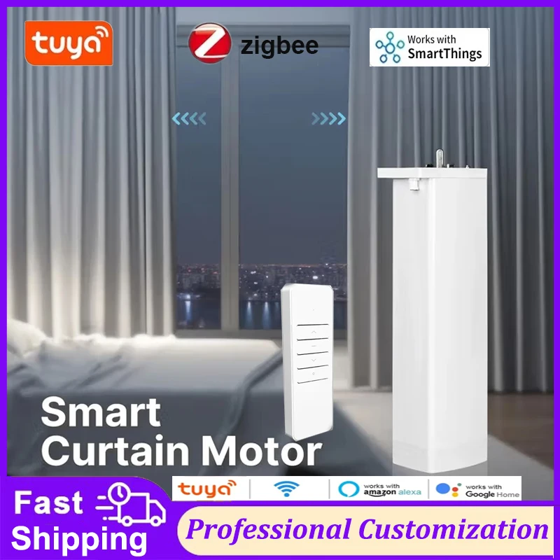 

The latest 4rd Smart Zigbee/WiFi Electric Shutter Smart Curtain Motor Silent Motor APP Voice Control Yandex Alexa Google Home