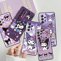 Anime Cute Sanrio kuromi For Samsung A53 A52 A33 A32 A51 A71 A21S A13 A73 A50 A22 A23 A03 A72 A54 A12 5G Black Phone Case