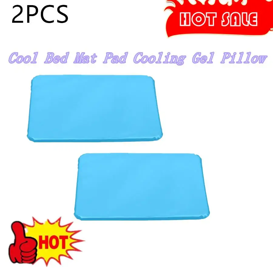 

2PCS Cool Bed Mat Pad Cooling Gel Pillow Chilled Natural Pillow Sleeping Comfortable For Travel Pillow Office Comfort Sleeping