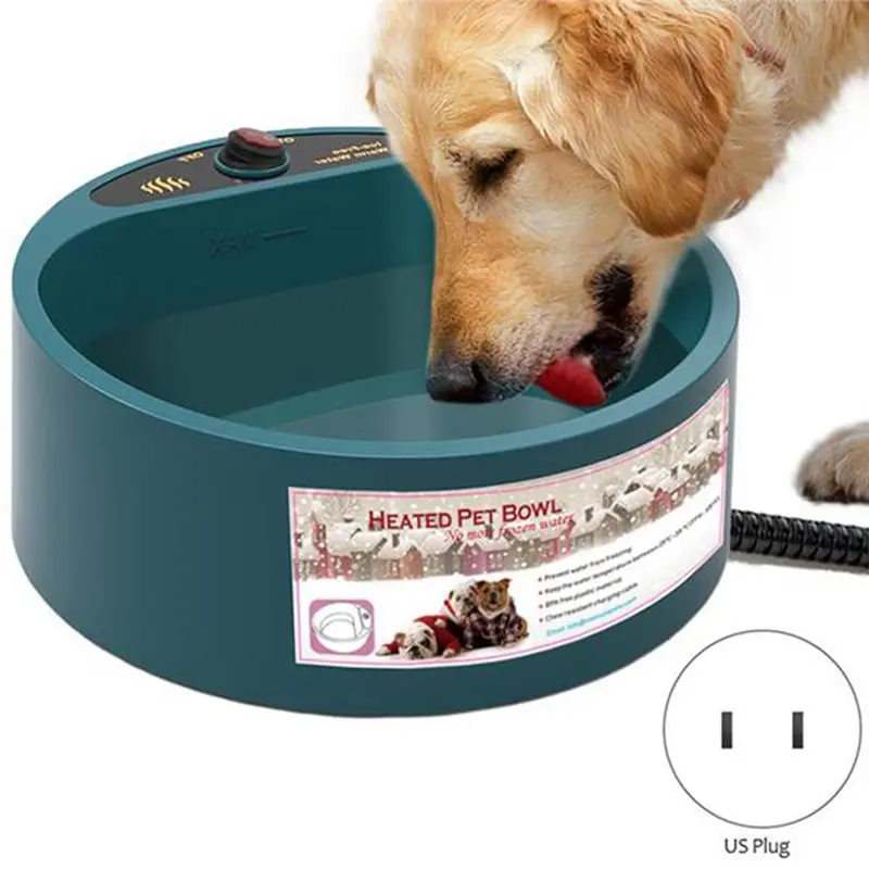 AWAH 2.2L Heated Pet Water Bowl Smart Thermostatic Dog Cat Bowl For Outdoor Winter Anti-Freeze Use US Plug