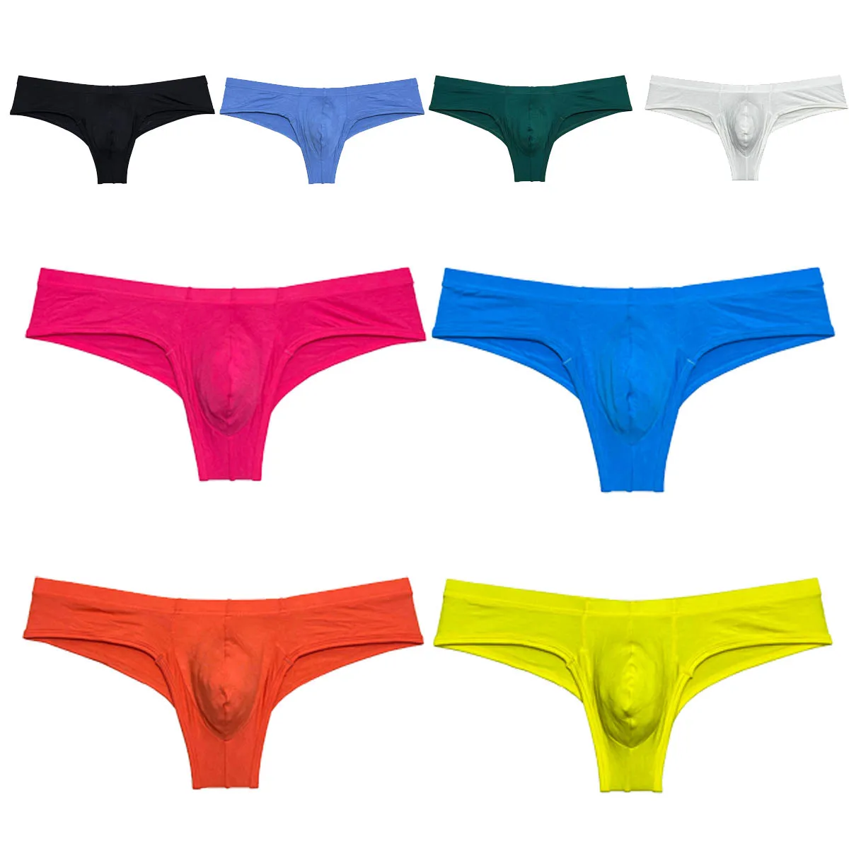 

Men's Soft Colors Ultrathin Boxer Briefs Stretchy Enhancing Pouch Underwear Breathable Low-rise Tangas Comfortable Mini Bikini