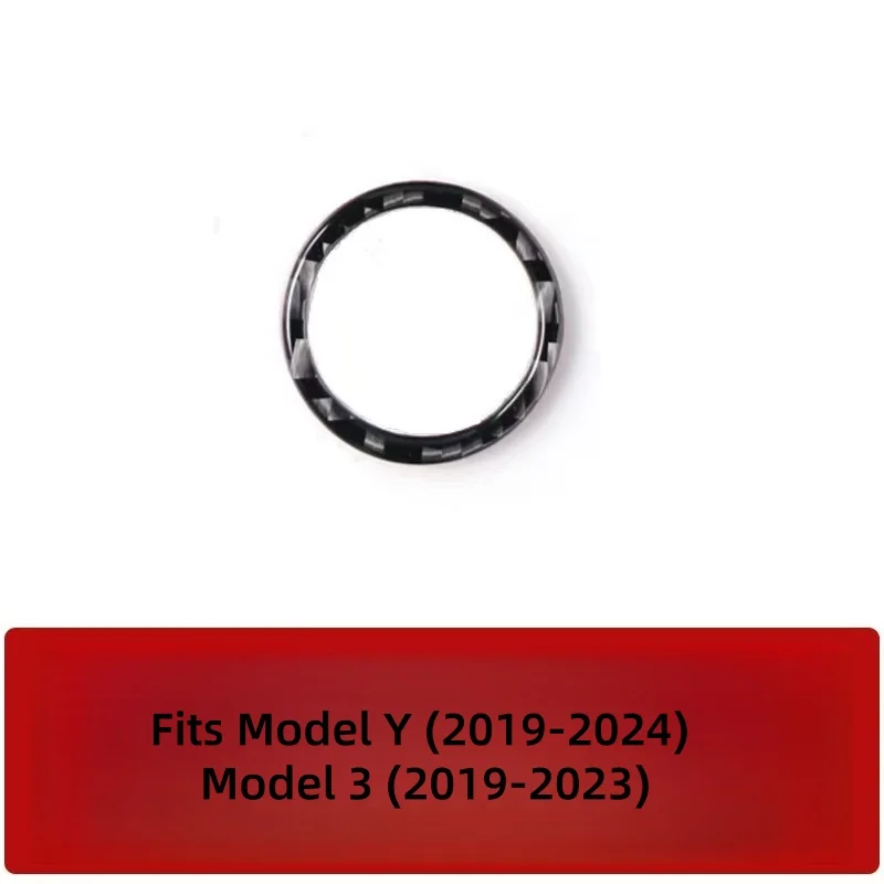 Carbon Fiber Style Trunk Tailgate Button Ring Cover For Tesla Model 3 Model Y 2019-2026 Tailgate Switch Trim Sticker Car Interio