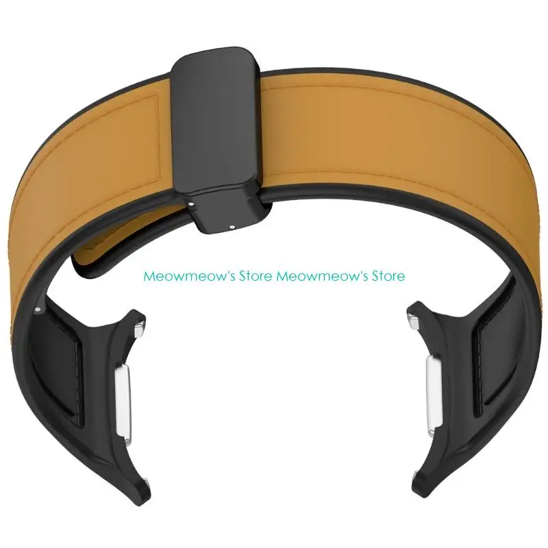 47mm 장치 용 W91A 범용 실리콘 가죽 마그네틱 워치 밴드 땀 방지 경량 인체 공학 디자인 여러 차례