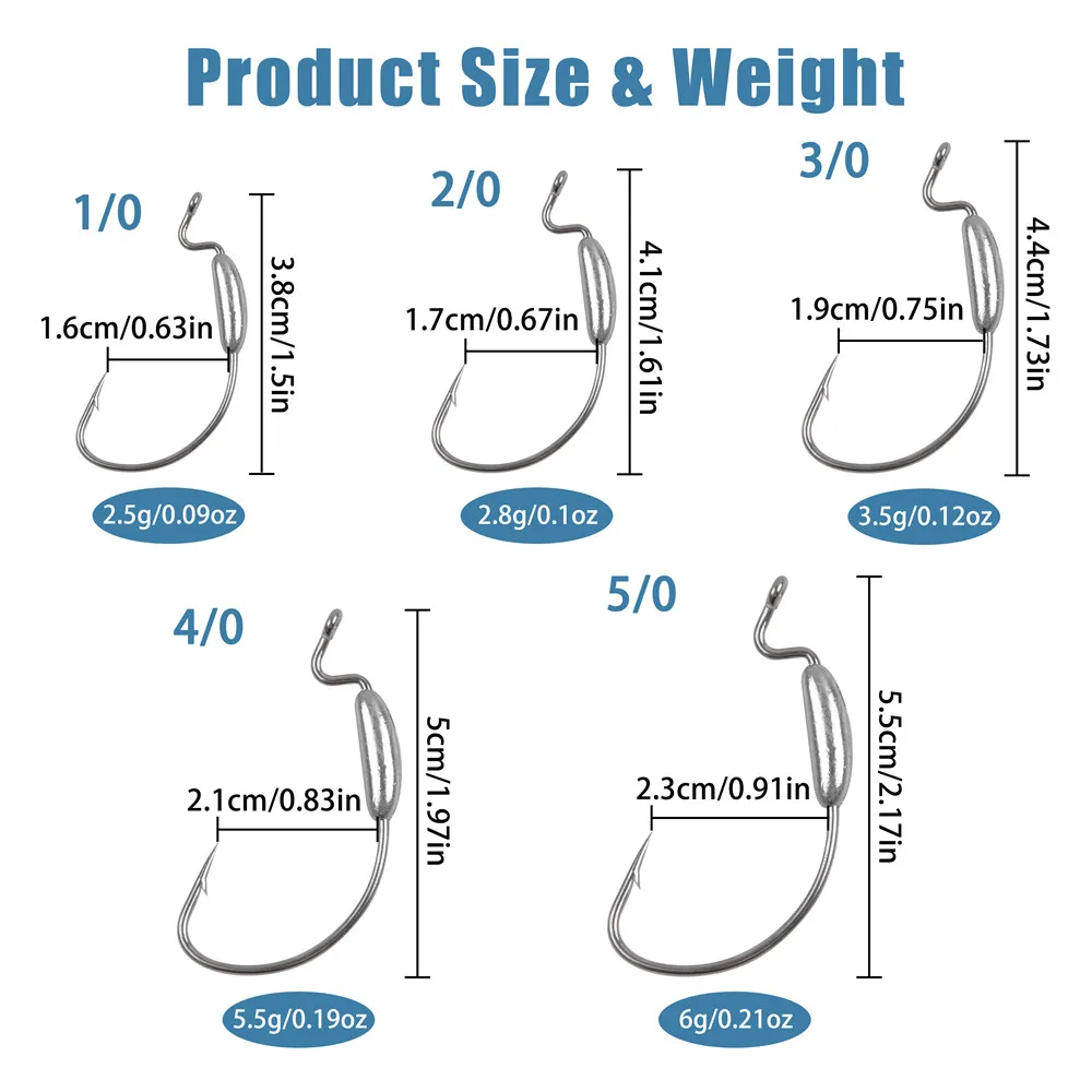 bass fishing hook kit New - Predator Fish Hurricane Eye Spin Hooks + 2x Muck Stomper Twin Tail Creature Grub | Bass, Peacock Bass, Snakehead & More Buzzbait*1 Mustad 35-Piece Bass Hook Kit