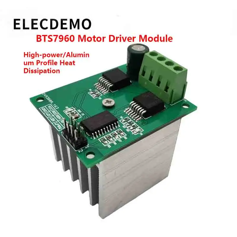 H-Bridge High Power DC Motor Driver Module, 43A Current Limiting, Forward/Reverse PWM Speed Control, Smart Car DIY Board,BTS7960