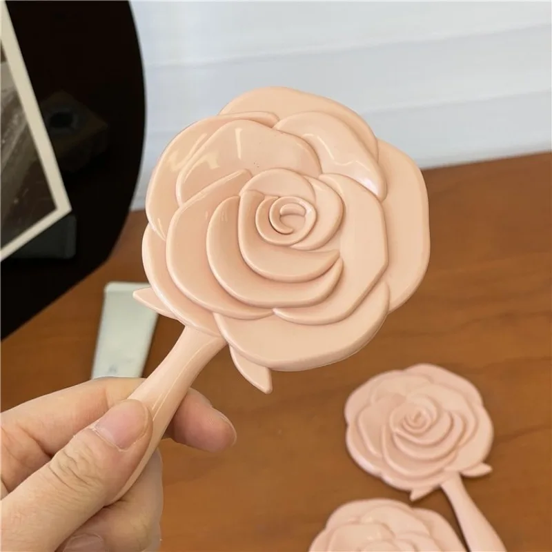 Teenage Girl Heart Rose Flower Small Makeup Mirror Portable Handheld Mini Makeup Mirror Carry Small Mirror