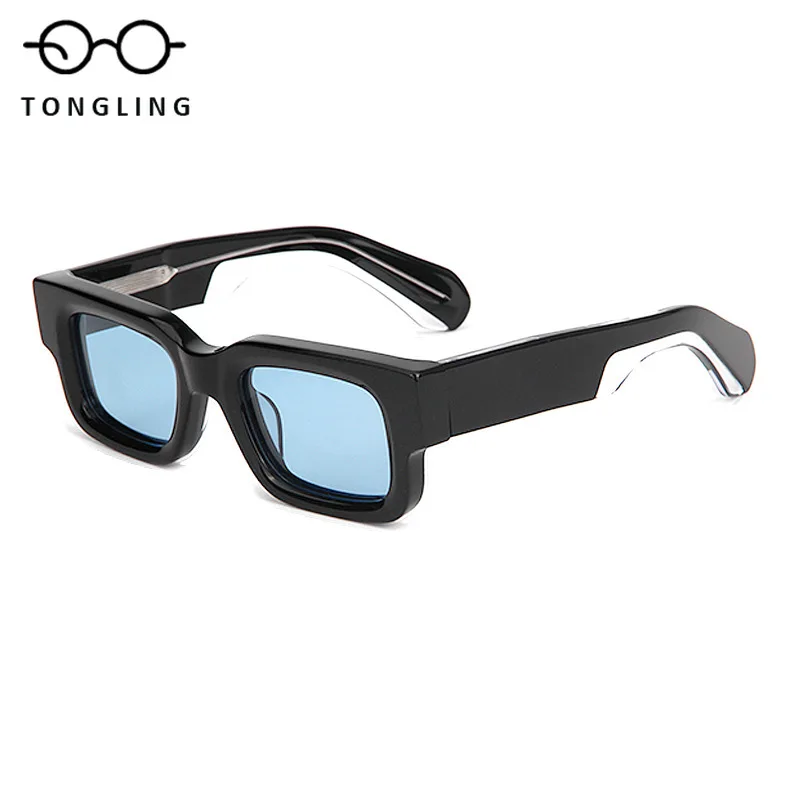 

2025 Новые квадратные ацетатные солнцезащитные очки для мужчин, модельер, классические очки UV400, уличные женские индивидуальные солнцезащитные очки ручной работы