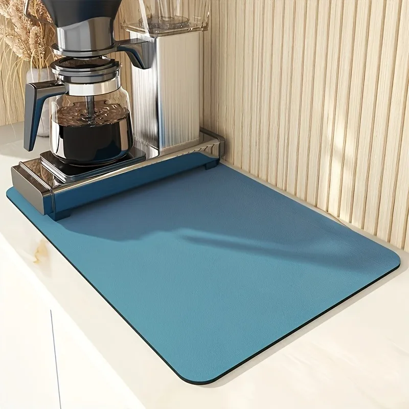 1Pc Drying Mat Solid Color Diatomic-Mud Kitchen Countertop Coffee Machine Drain Dish Bowl And Plate Absorbent Non-Slip