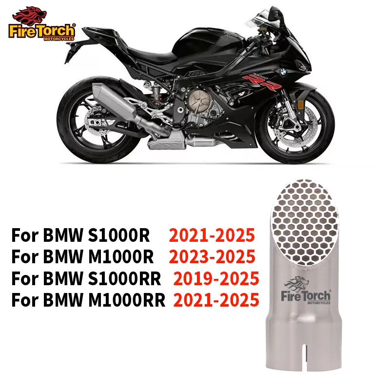 Slip On para BMW S1000 R S1000 RR M1000R M1000RR 2019 - 2025 60,5 MM silenciador tubo de Escape de motocicleta tubo de conexión de Moto