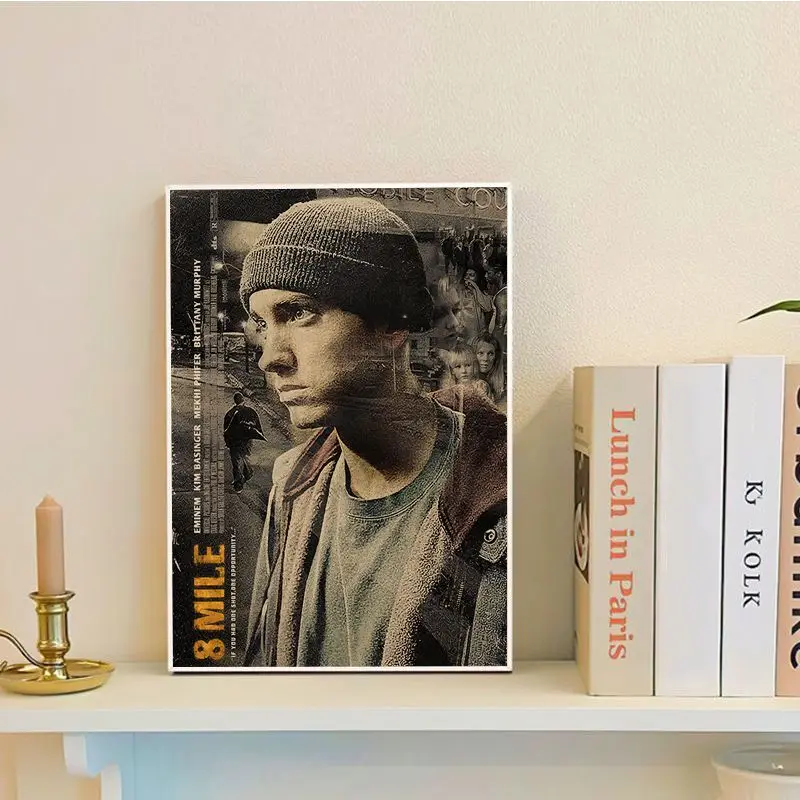 8 Mil Eminem Hip Hop Rapper Classic Vintage Posters Kraft Paper Prints And Posters Aesthetic Art Wall Painting