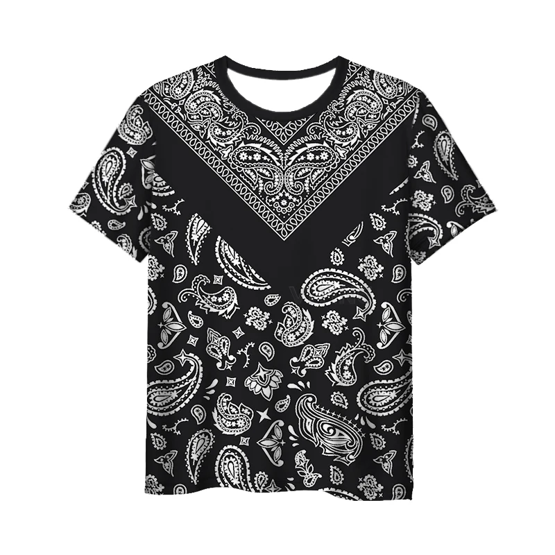 New 3D Print Causal Clothing Bandana Pattern Fashion Men Women T-shirt Plus Size Size S-7XL