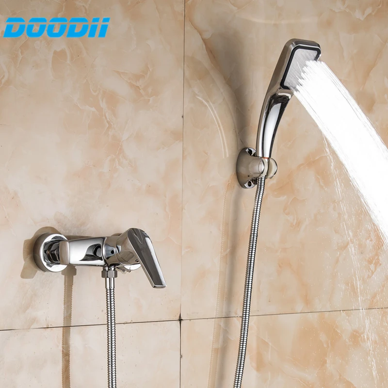 Bathroom Shower Faucet Bath Faucet Mixer Tap With Hand Shower Head Set Wall Mounted Doodii