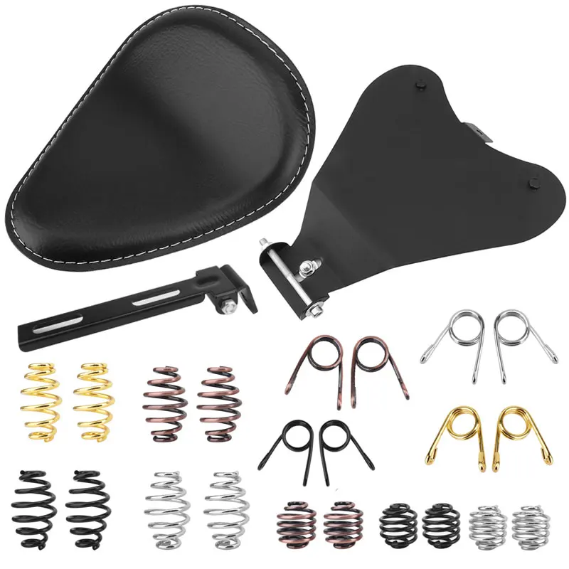 Motorrad PU Leder Solo Sitz Retro Sattel Sitzkissen für Harley Custom Bobber Honda Yamaha Kawasaki Suzuki Universal