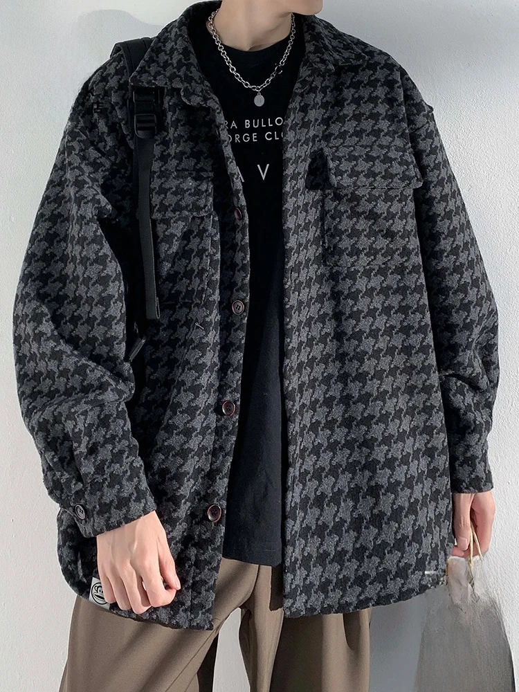 

Мужское шерстяное пальто Paul Frank Large Mouth Monkey с клетчатым воротником, повседневное, свободного кроя, с длинными рукавами, осеннее, новинка, молодежный тренд