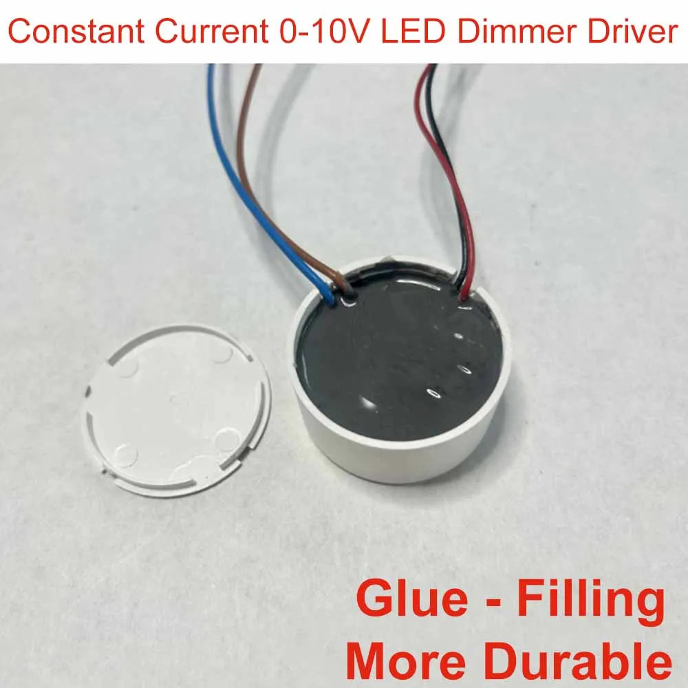 Output 9-42V Round 0-10V Led Dimming Driver 250mA Flicker Free Glue Fill Track Light Downlight Built-In Supply Constant Current