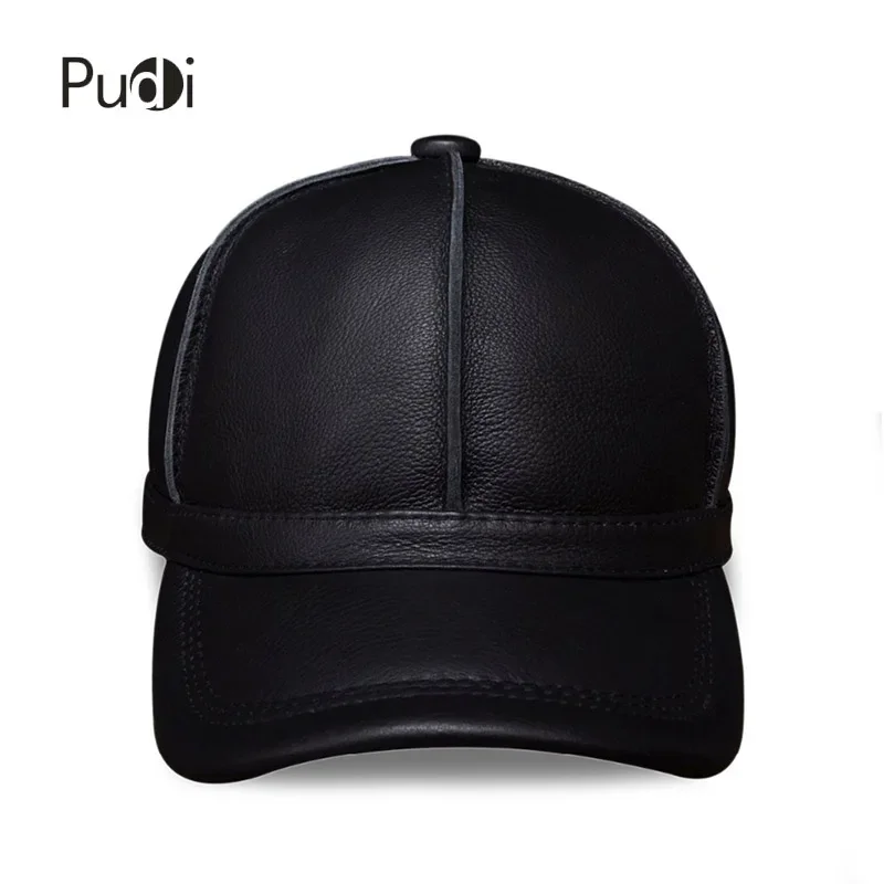 HL028 Genuine Leather Men Baseball Cap New Brand Men's Real Cow Skin Adult Solid Adjustable Hats