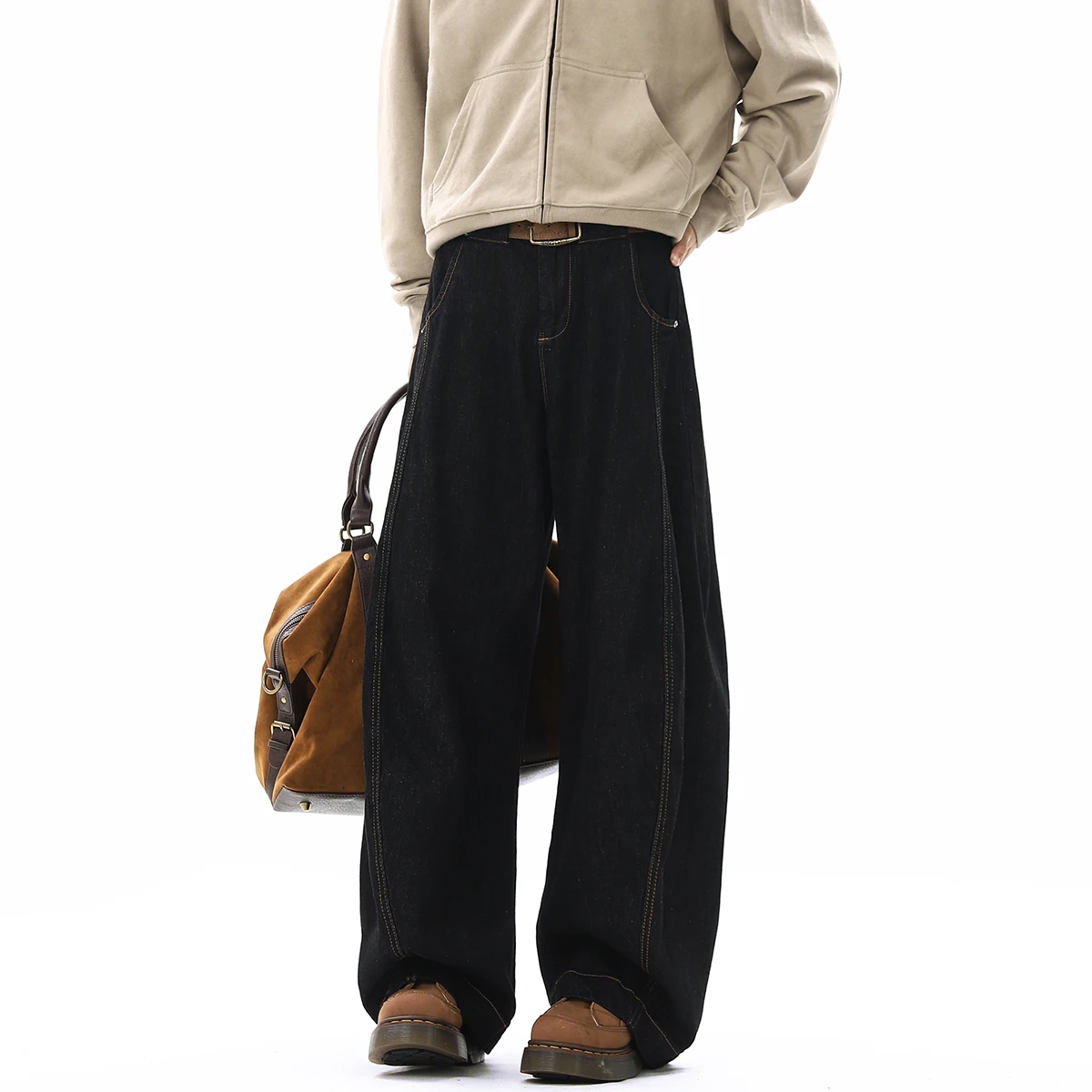 

Мужские джинсы Bla Denim с широкими штанинами Knife ape Retro American Sle, свободные прямые брюки, осень-зима, модный тренд