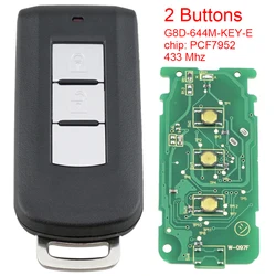 2 / 3 Bouton 433Mhz Smart Remote Key Fit pour Mitsubishi Outlander dehors avec PCF7952 Puce FCC: G8D-644M-KEY-E Clé De Voiture Cas