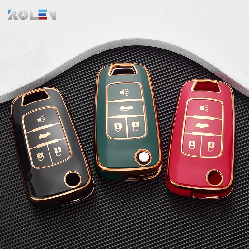 Soft TPU Car Flip Key Case Cover Shell For Chevrolet Cruze Aveo Trax Sail Malibu For Opel Vauxhall Astra Corsa Meriva Insignia