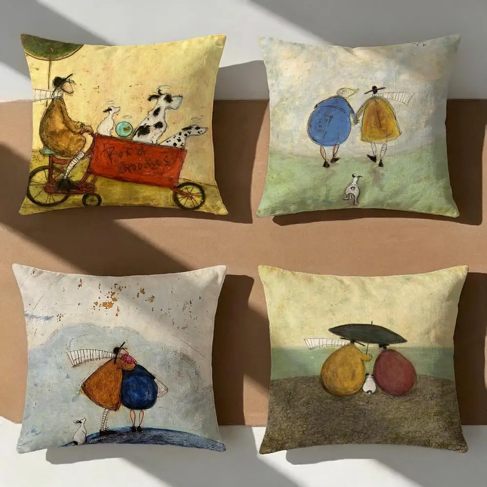 Artist Sam Toft Cushion Cover Pillow Cover Nordic Minimalist Throw DoubleSided Print Cushion Case for Sofa Bedroom Decor