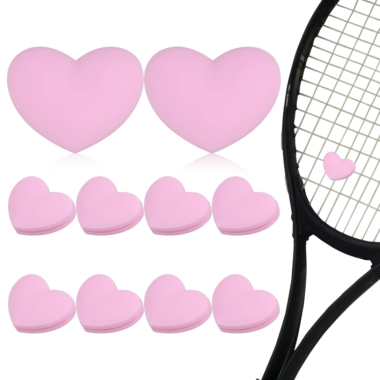 

10 Pcs Shock Absorbers Tennis Racket Vibration Dampener Silicone for Heart-shaped Rackets Dampeners