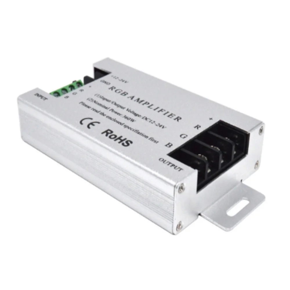 RGB LED 앰프 컨트롤러 DC12V-24V, RGB 5050 3528 SMD LED 스트립 램프용 알루미늄 쉘, 360W, 30A