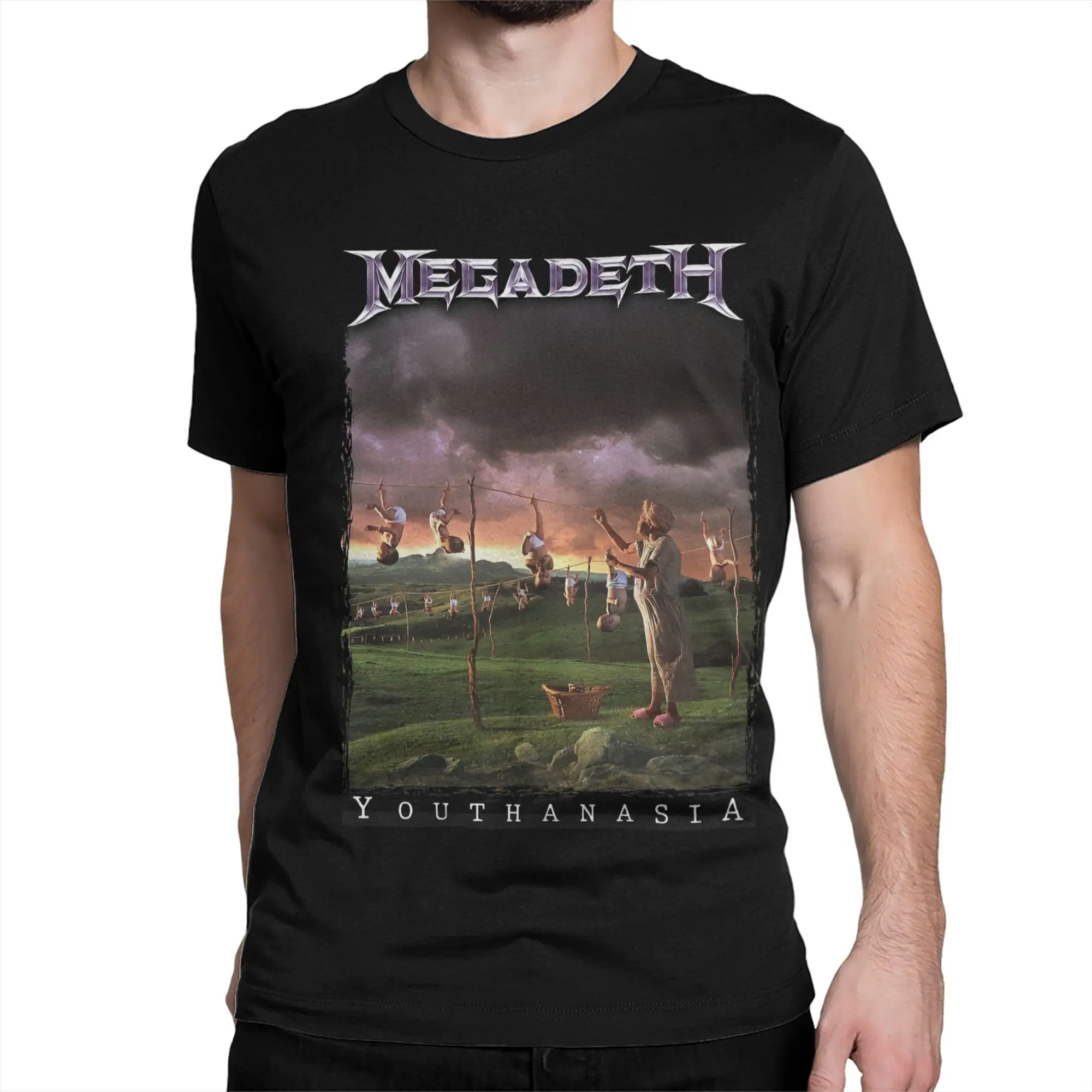 

Футболка с графическим принтом Megadeths Metal Band для унисекс MegaRock, футболка из 100% хлопка, одежда с короткими рукавами