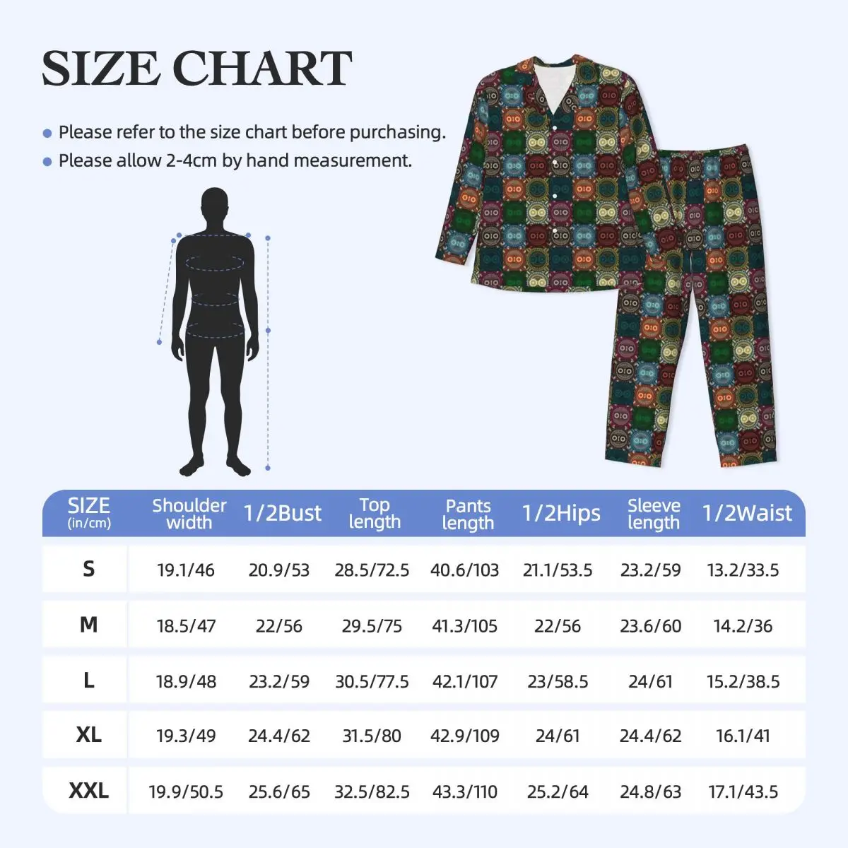 Doodle coruja pijamas outono bonito animal impressão casual conjunto de pijama oversize masculino mangas compridas moda quarto design pijamas