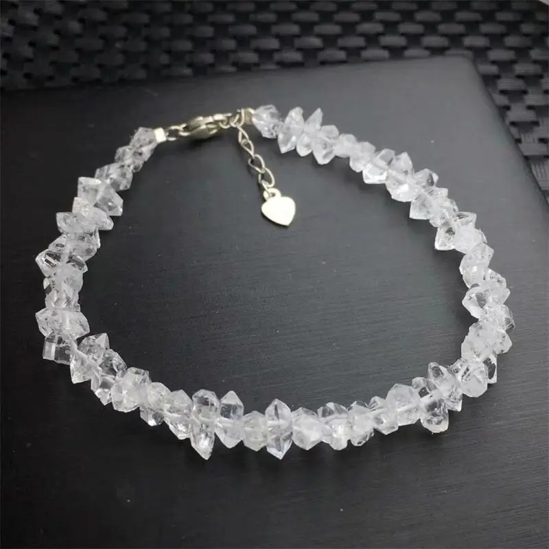 S925 Natural Herkimer Diamond Raw Bracelet Jewelry Gift For Men Magnetic Health Protection Women Gift 1pcs