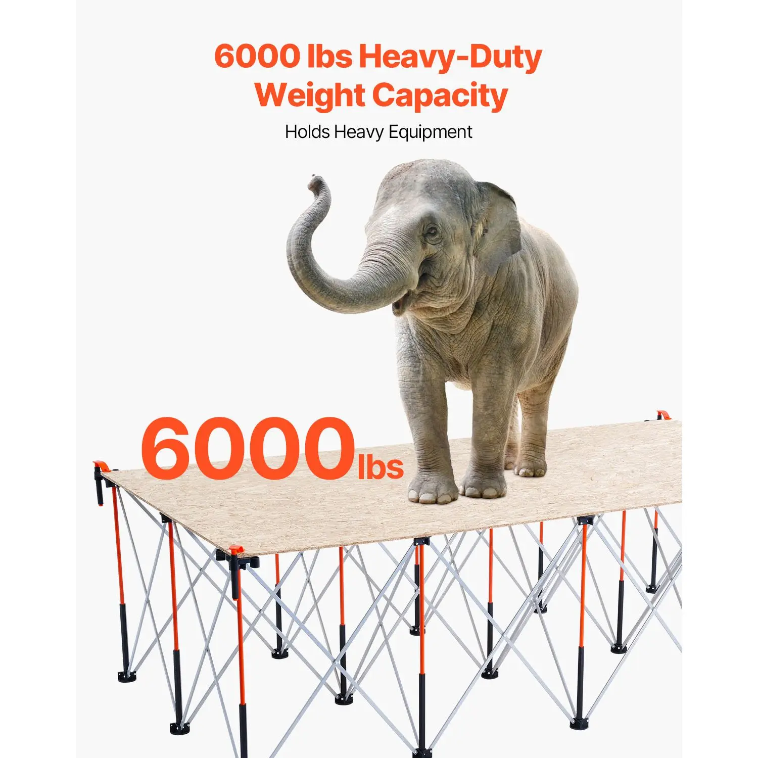 Portable Folding Workstand, 8.05 x 4.13 ft Collapsible Workbench, 6000 lbs Weight Capacity, No Assembly Foldable Work Stand with Storage Bag, Table Top NOT Included, for Garage Workshop Outdoor