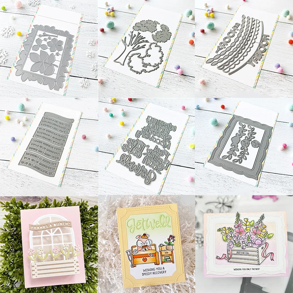 Вечнозеленое дерево, листва, рамка, оздоровительные пожелания, металлические штампы для изготовления карточек «сделай сам», скрапбукинг, украшение для фотоальбома, ремесло Вечнозеленое дерево, листва, рамка, оздоровительные пожелания, металлические штампы для изготовления карточек «сделай сам», скрапбукинг, украшение для фотоальбома, ремесло