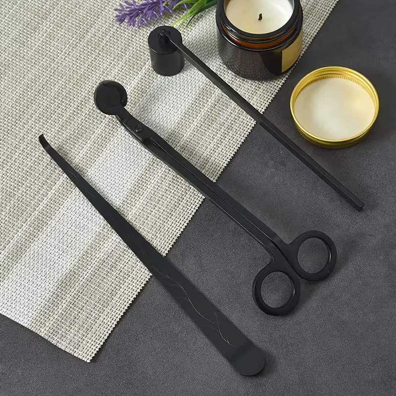 Robustes 3-in-1 Kerzenwerkzeug-Set aus Metall mit Dochttrimmer, Kerzenlöscher, Haken und Kerzenabdeckung aus Edelstahl für Haus und Küche
