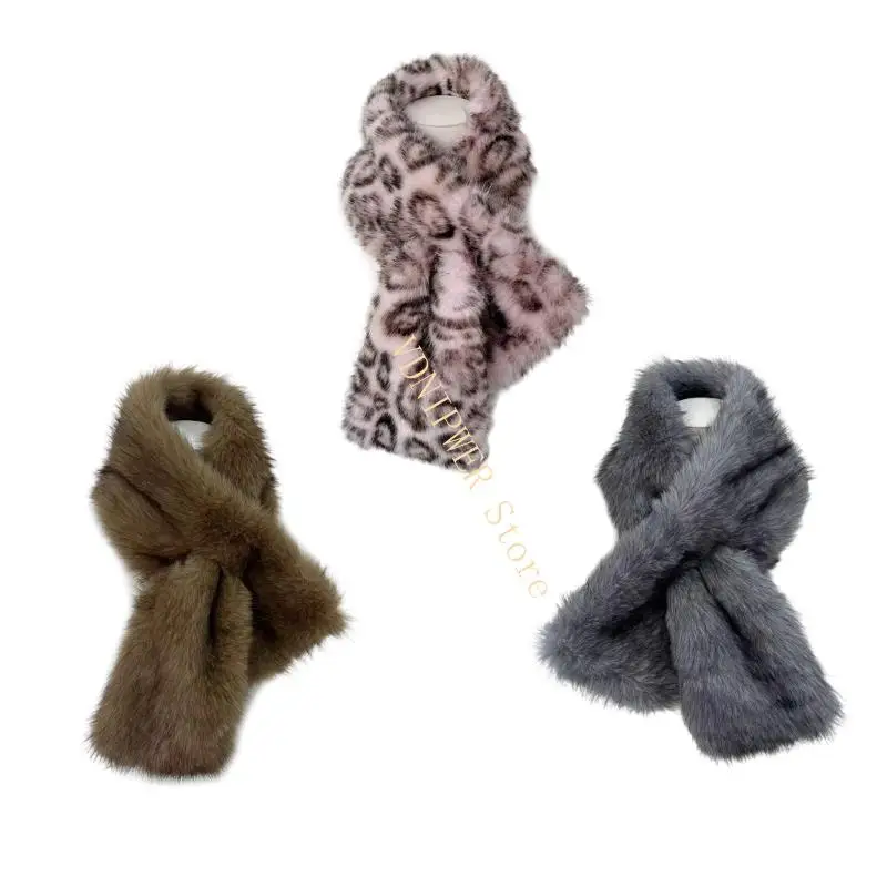 

Мягкий пушистый полиэстеровый зимний шарф с накидкой на шею, легкий дорожный утеплитель для шеи D08E