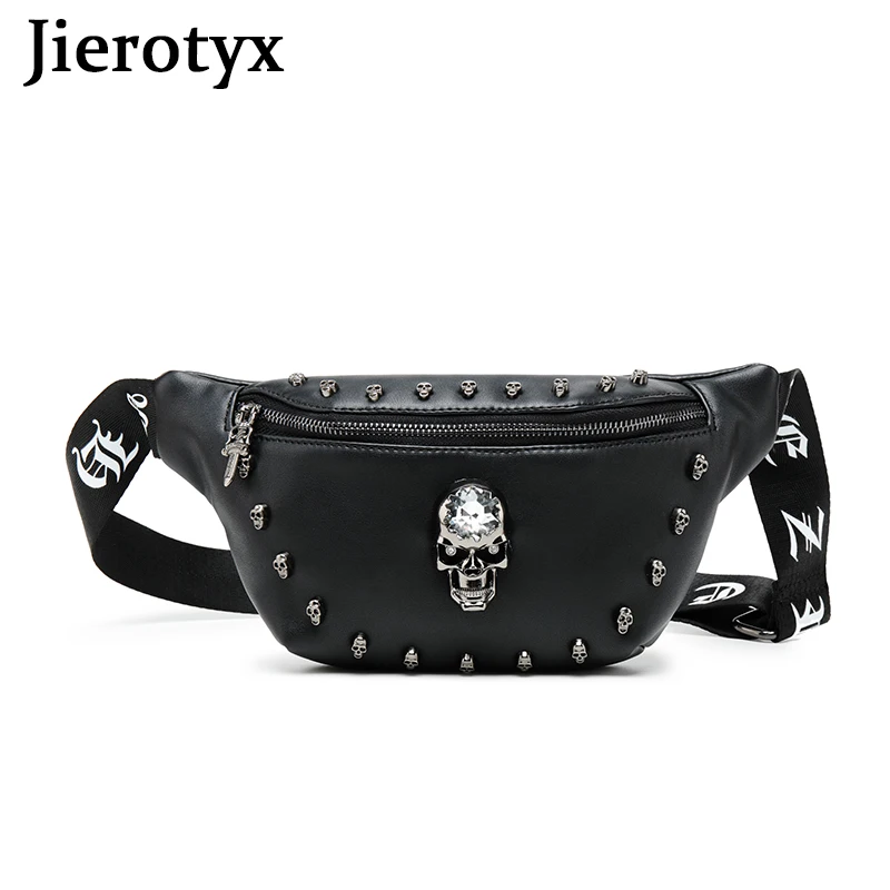 JIEROTYX-riñonera Unisex de calavera de hueso, bolso de cintura cruzado impermeable Vintage, cinturón ajustable para viajes, senderismo, correr,