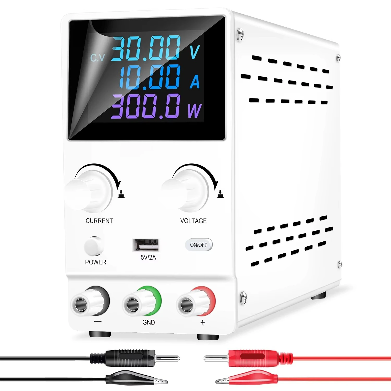 SPPS-B3010D White 30V 10A DC Regulated Power Supply Adjustable Switching Bench Stabilizer Batter Charging