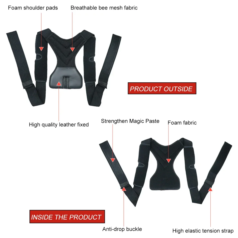 1Pcs Adjustable Posture Straightener for Women Men,Back Support Shoulder Brace for Clavicle Postural Fixer Tape Improves Posture