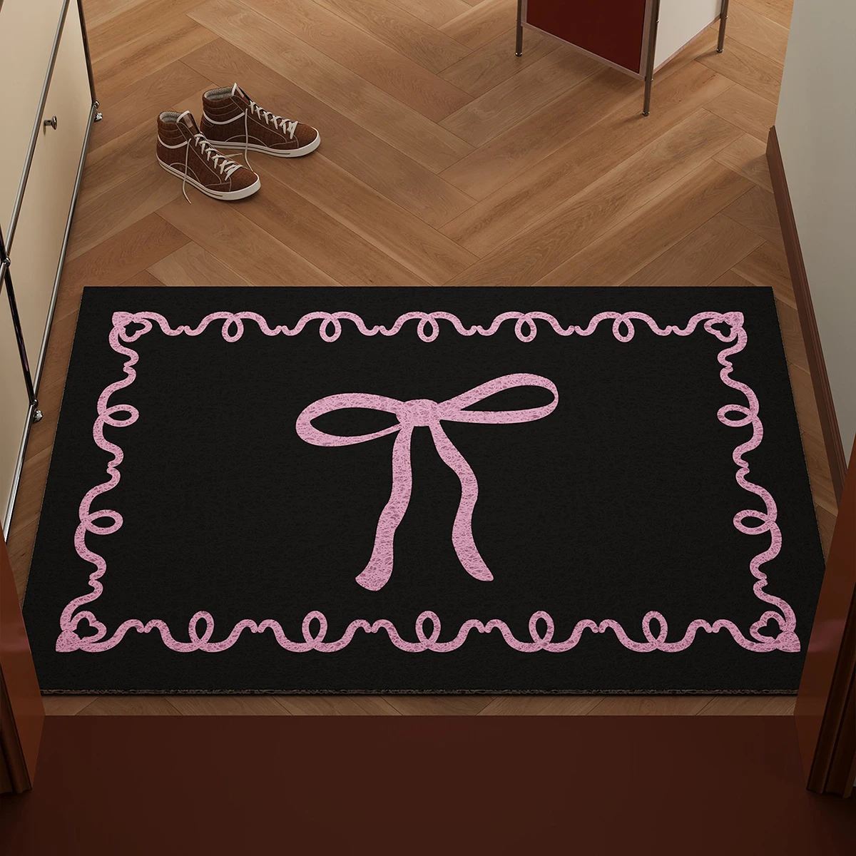 Bow-knot Creative Design Entrance Doormat Welcome Rug PVC Anti-slip Wear-resistant Area Carpet Entry Door Floor Mats Fußabtreter