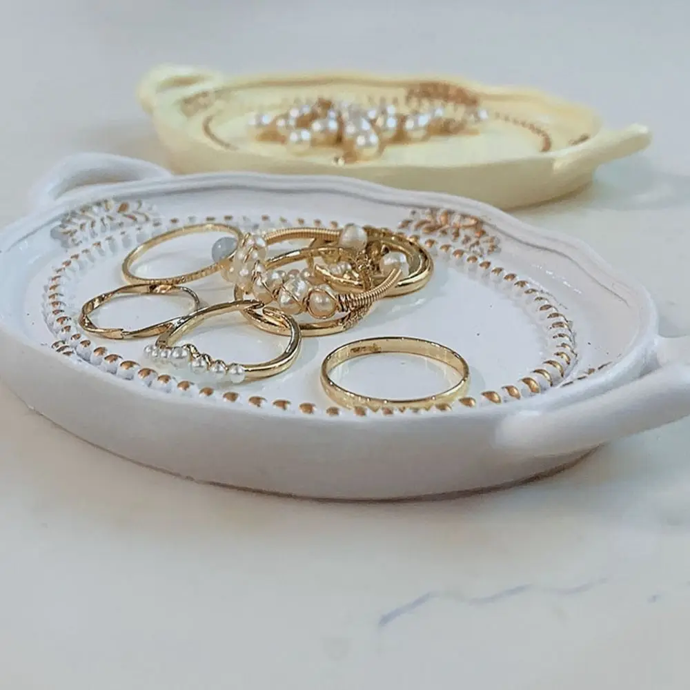 New Nordic Decorative Jewelry Plate Photo Props resin Jewelry Dish Mini Retro Earrings Storage Tray Necklace Earrings