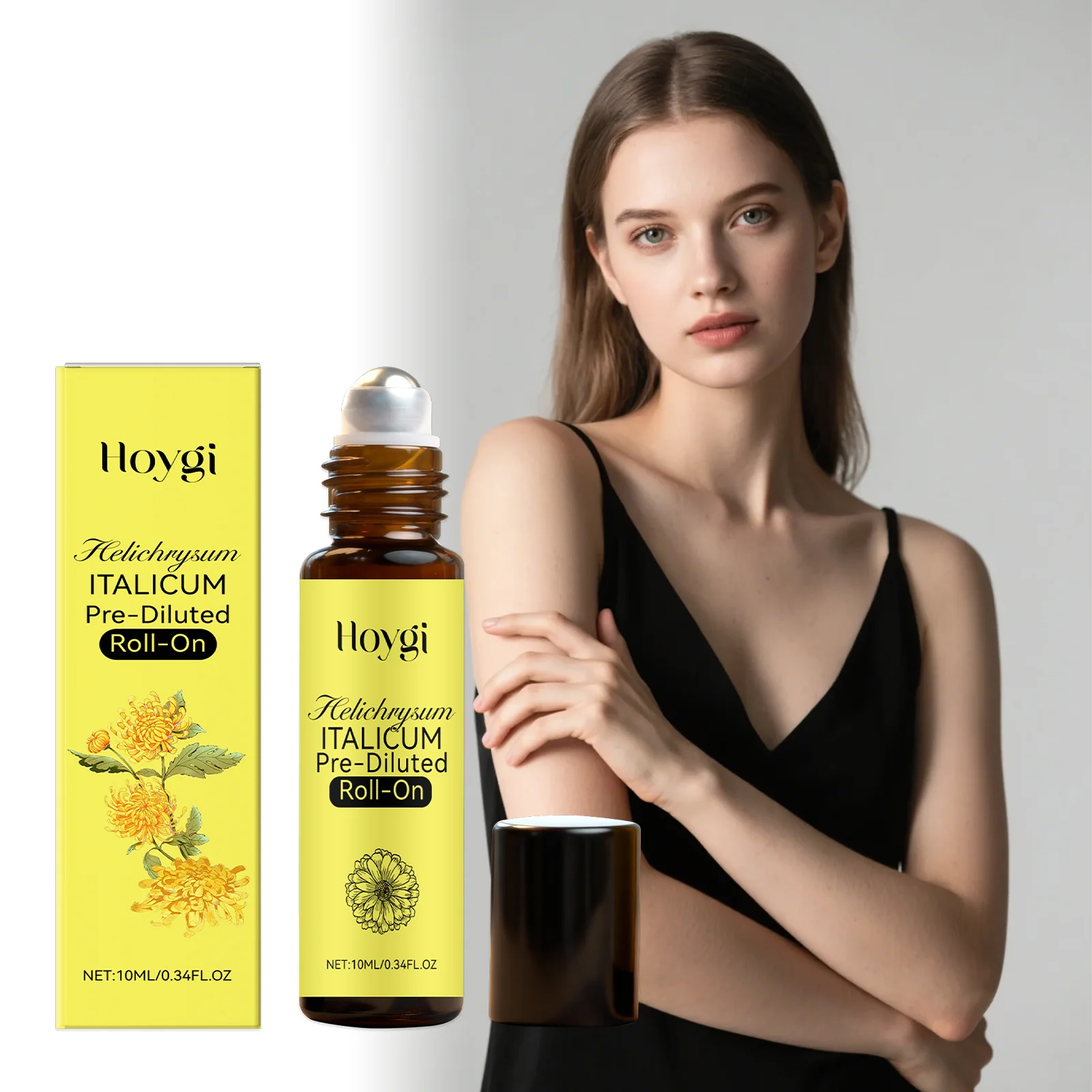 Helichrysum Roll On Body Oil for Dry Skin Relief Hydrating Soothing Massage Oil with Jojoba Oil Winter Skincare Gift for Women