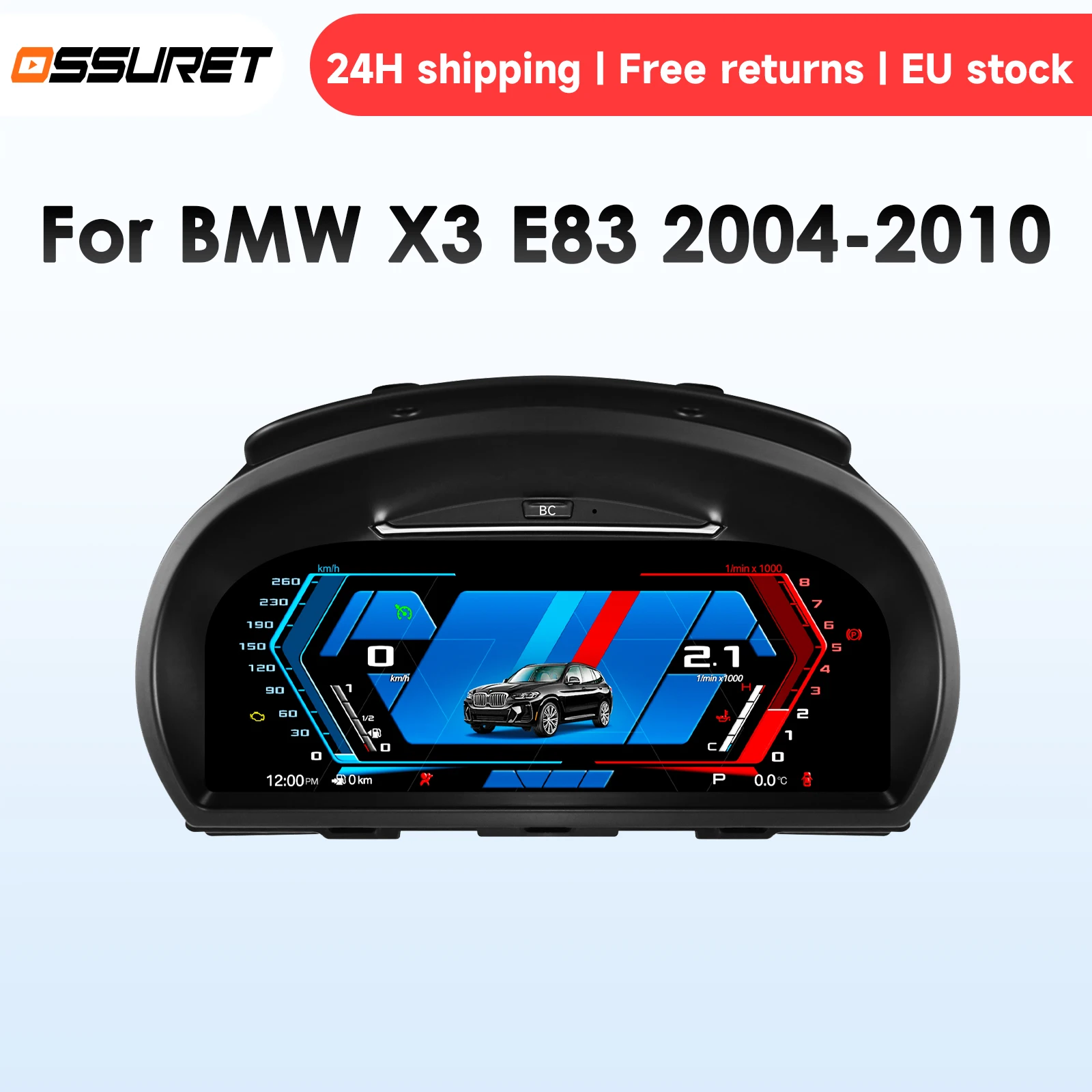 Cruscotto digitale per auto BMW X3 E83 2004-2010, Carplay, Android Auto, tachimetro LCD, pannello strumenti, tachimetro, abitacolo