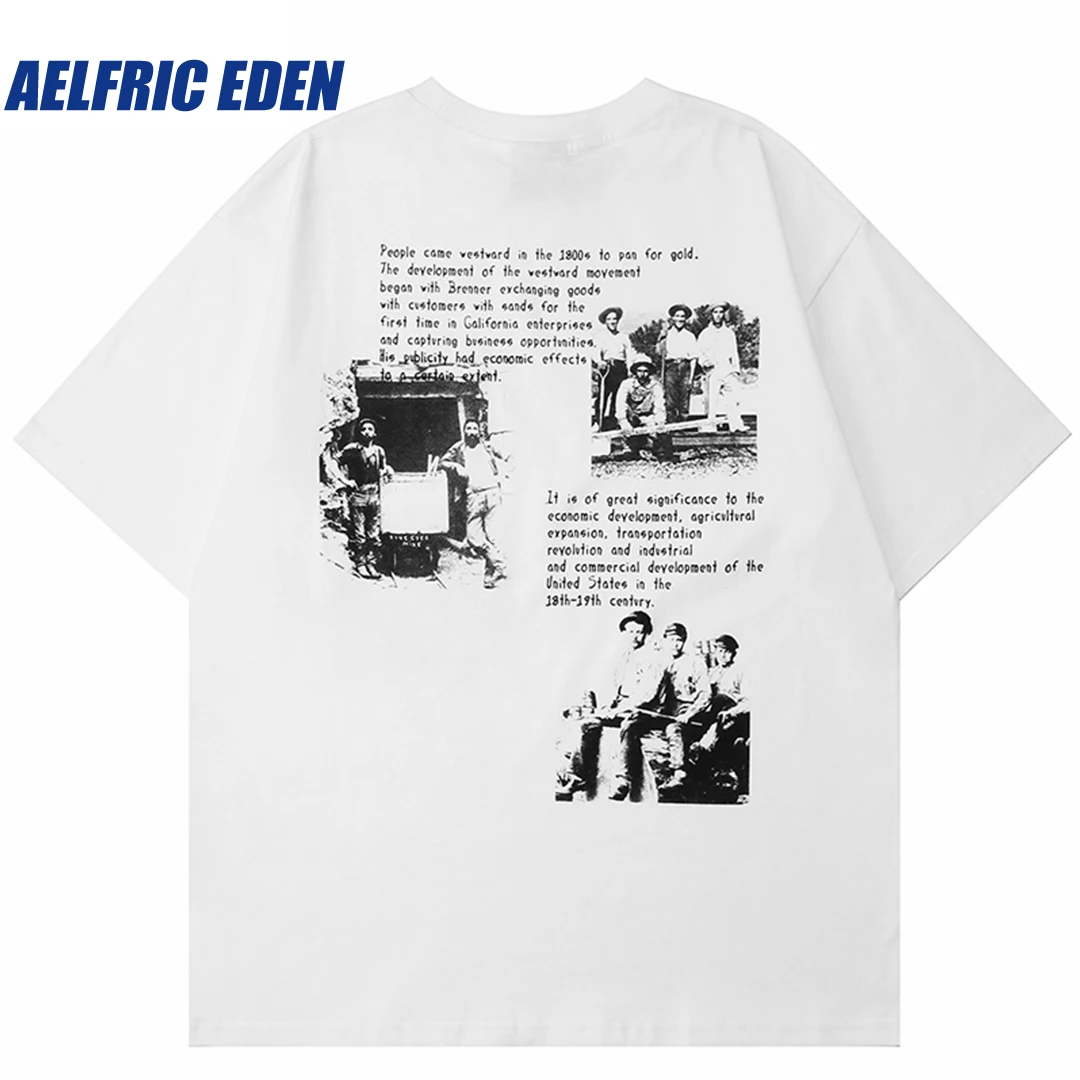 Aelfric Eden Retro Vintage Graphic Printed T Shirt Men T-Shirt Hip Hop Streetwear Harajuku Tshirt Summer Short Sleeve Tops Tees