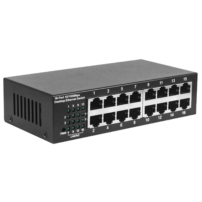 BZ1611 Network Switch 16 Port 100 Mbps Network Splitter Monitoring Transmission Switching Equipment  10Mbps/100Mbps