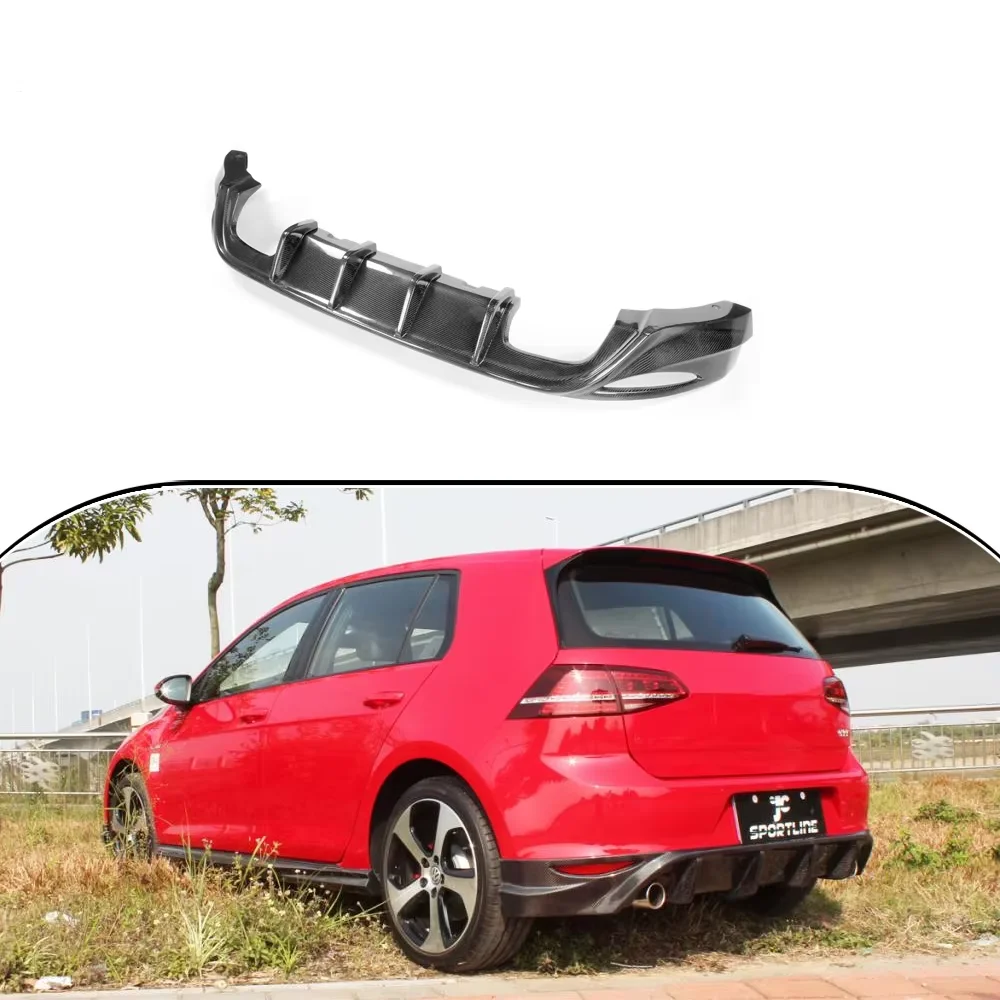 

Carbon Fiber Rear Bumper Lip Diffuser For VW GOLF VII 7 MK7 GTI 2014 Up