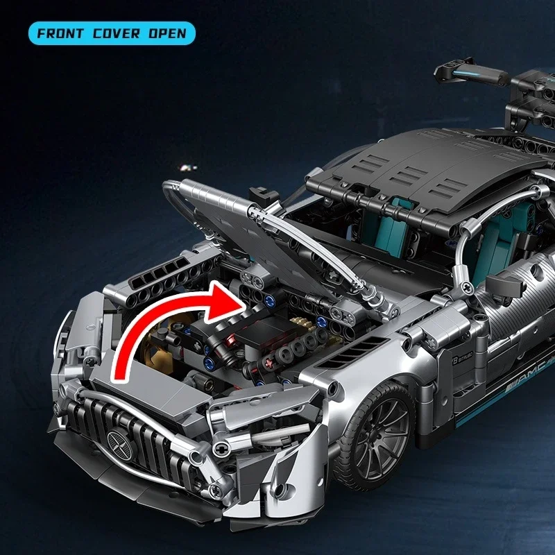 1:14 MOC التقنية مدينة سباق السيارات نموذج 1466 قطعة سيارة رياضية ألعاب مكعبات البناء الفتيان أو الكبار الاطفال للبنين هدايا عيد 3 + #4