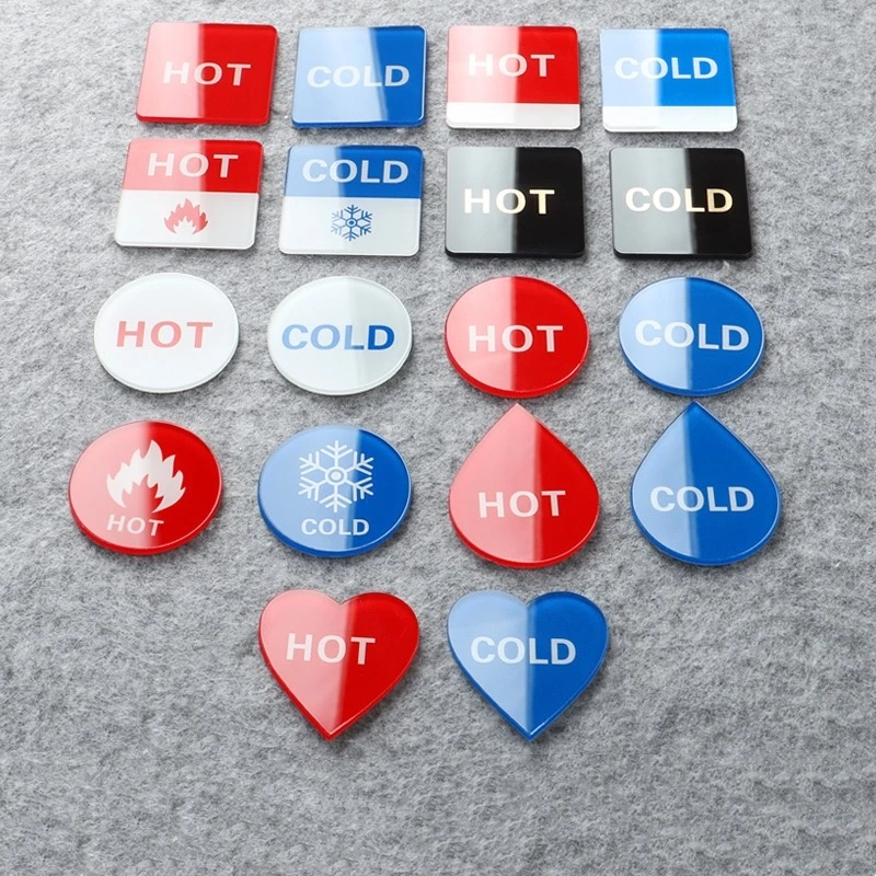 20pcs Acrylic Hotel Bathroom Bathroom Faucet Hot and Cold Water Prompt Sign Toilet Hot and Cold Water Logo Sticker