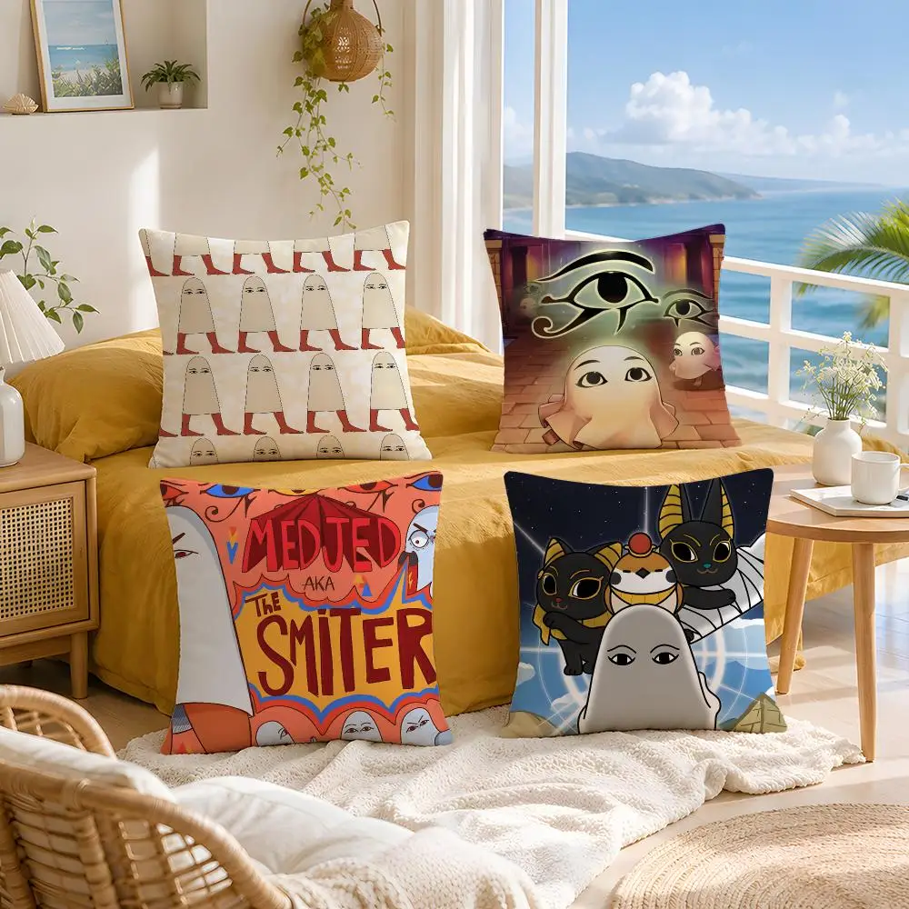 Character Medjed Cushion Cover Throw Pillow Short Plush Fresh Natural Cushion for Living Room Sofa Ornament Present Gift